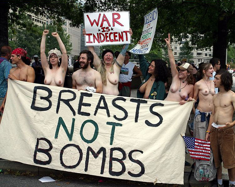 Breasts Not Bombs Protest