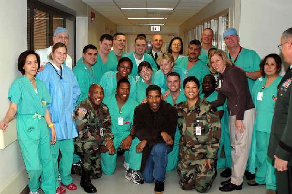 Denzel Washington at Brook Army Medical Center