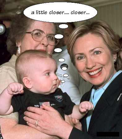 Hillary Clinton kissing babies