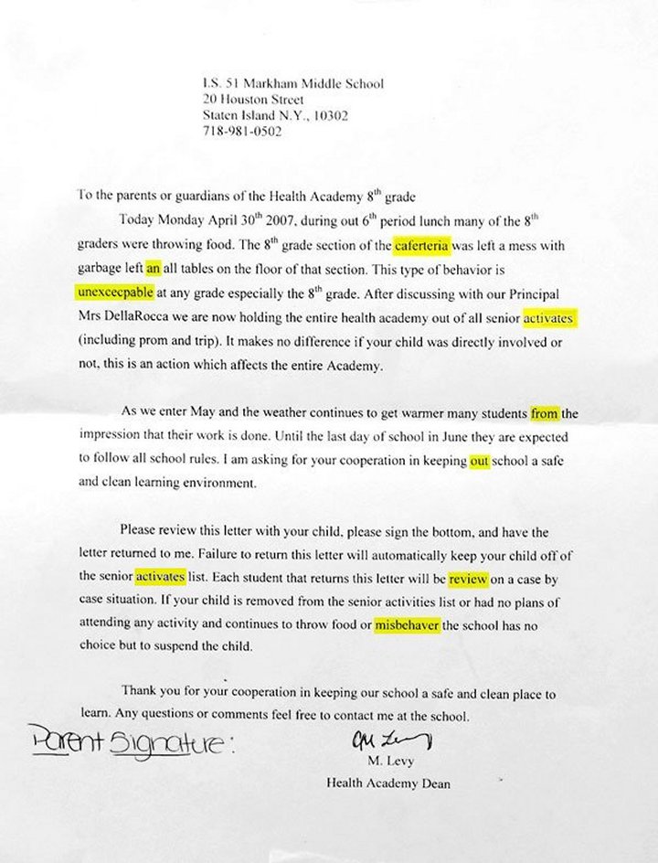 Letter Written by Dean Michael Levy
