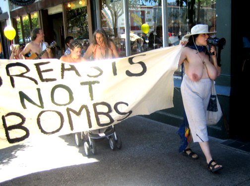 Breasts Not Bombs Protest